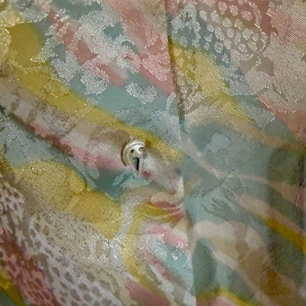 Vintage Pastel Satin Blouse Romantic Cottagecore Medium - Picture 6 of 10